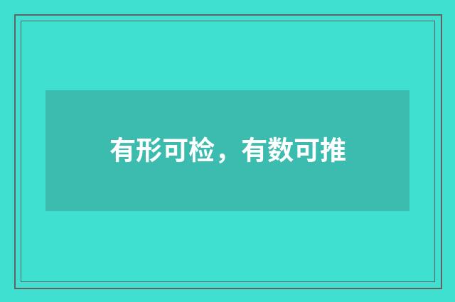 有形可检，有数可推