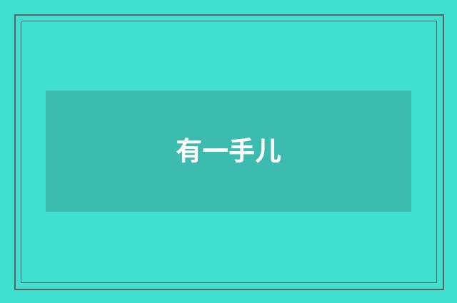 有一手儿