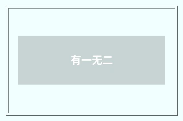 有一无二