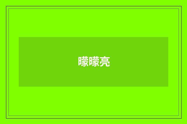 曚曚亮