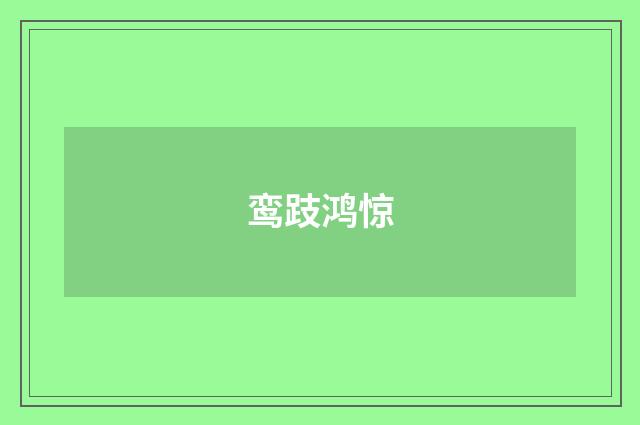 鸾跂鸿惊