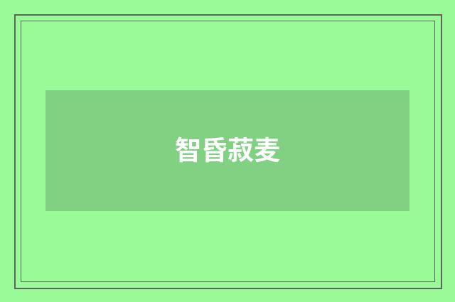智昏菽麦