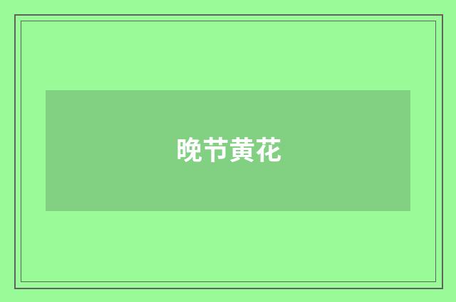 晚节黄花