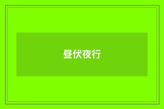 昼伏夜行