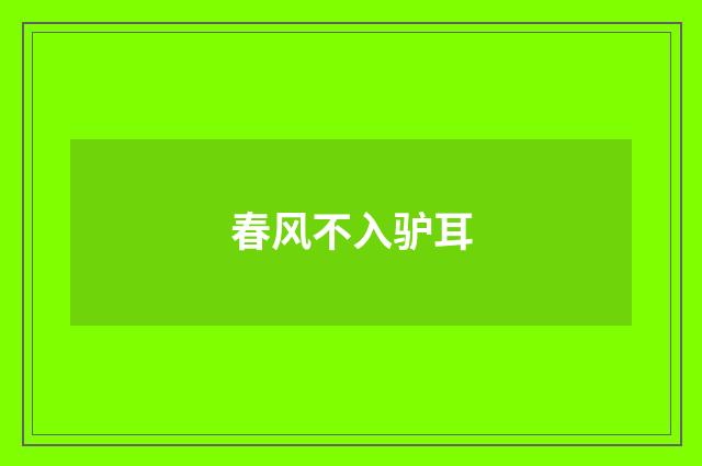 春风不入驴耳