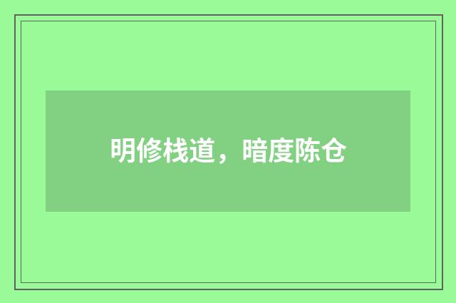 明修栈道，暗度陈仓