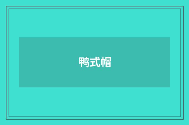 鸭式帽