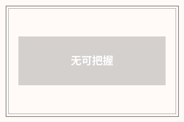 无可把握