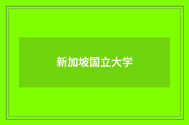 新加坡国立大学