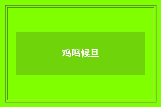 鸡鸣候旦