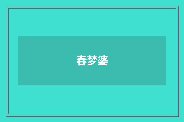 春梦婆
