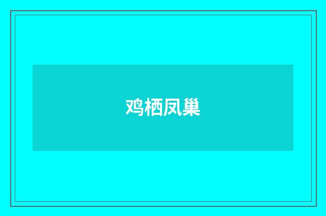 鸡栖凤巢