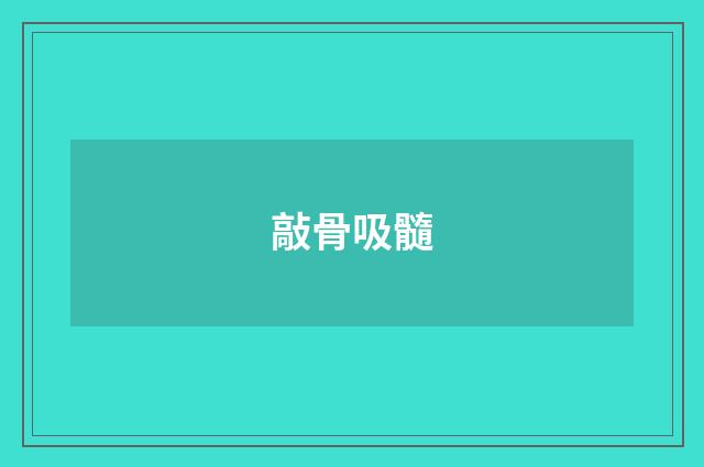 敲骨吸髓