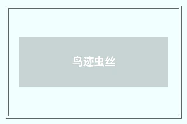鸟迹虫丝