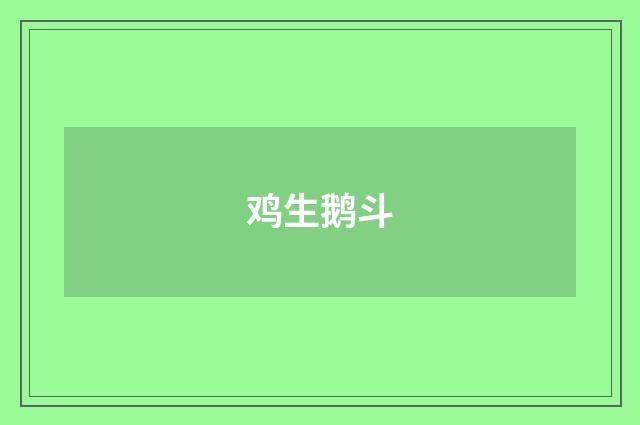 鸡生鹅斗