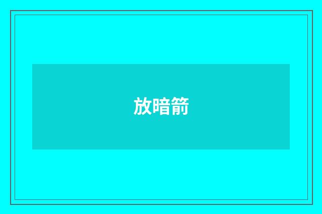 放暗箭