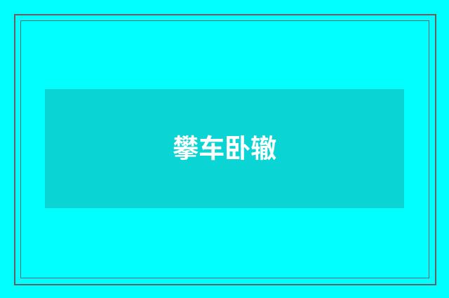 攀车卧辙