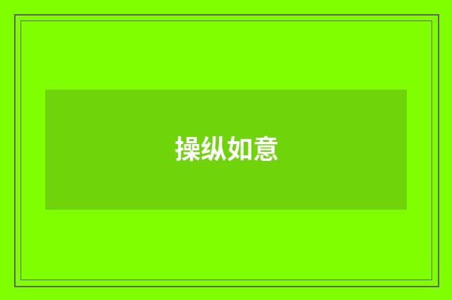 操纵如意