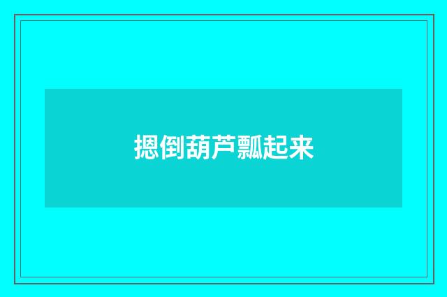 摁倒葫芦瓢起来