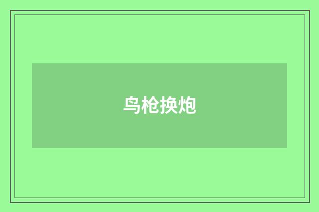 鸟枪换炮