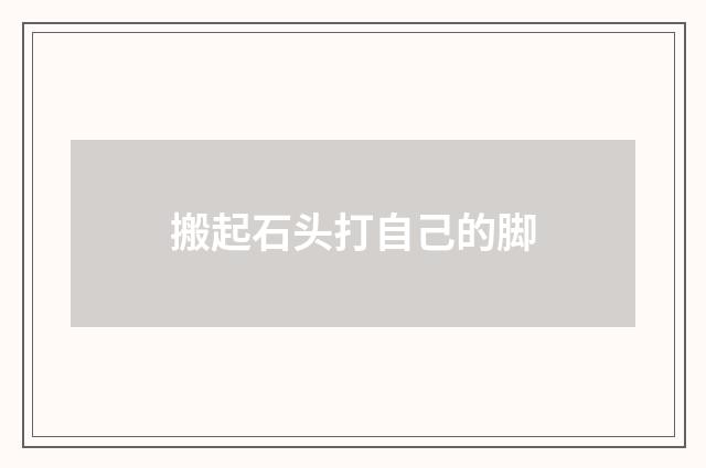 搬起石头打自己的脚