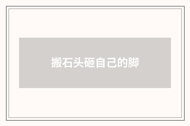 搬石头砸自己的脚