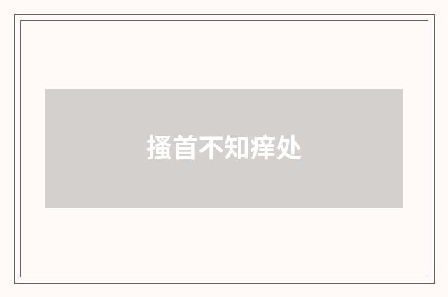 搔首不知痒处