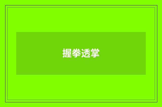 握拳透掌