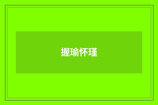 握瑜怀瑾