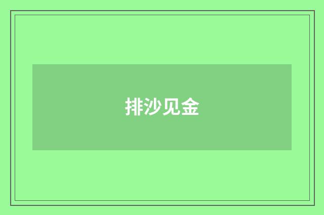 排沙见金