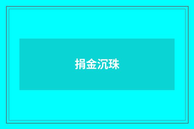 捐金沉珠