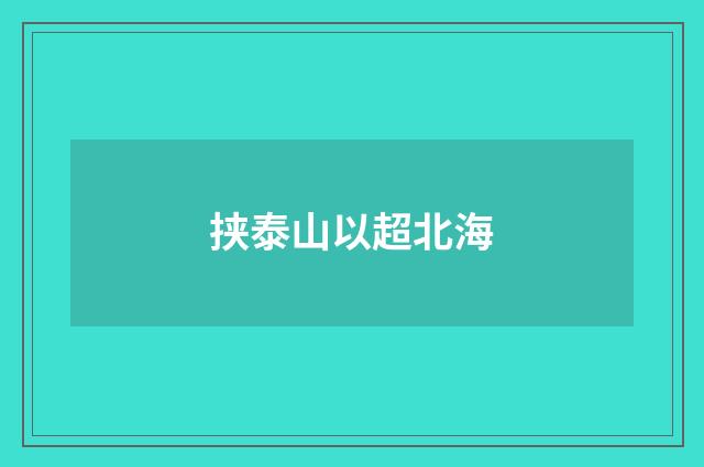 挟泰山以超北海