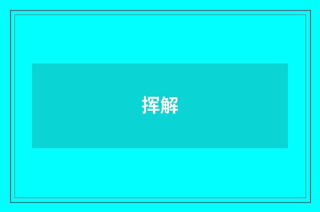 挥解