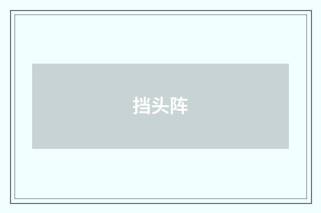 挡头阵