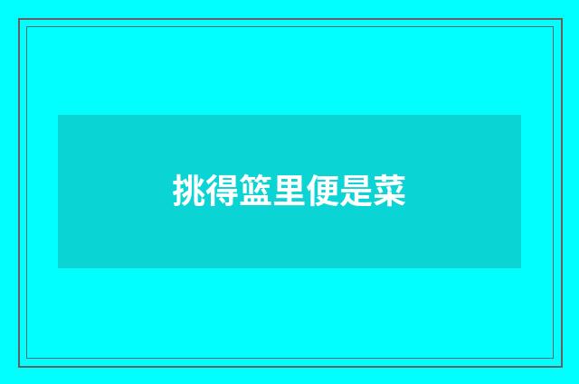 挑得篮里便是菜