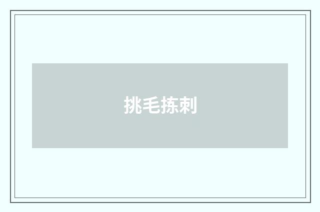挑毛拣刺