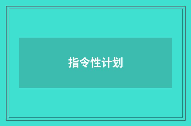 指令性计划
