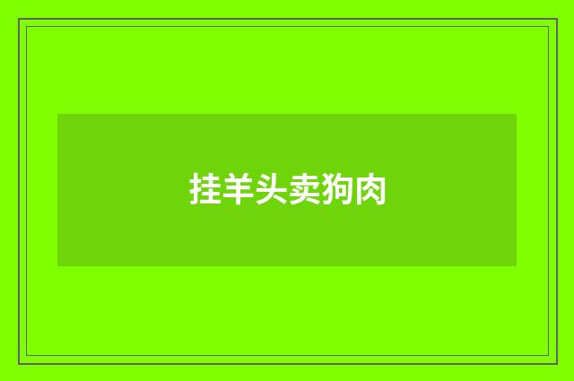 挂羊头卖狗肉