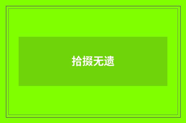 拾掇无遗