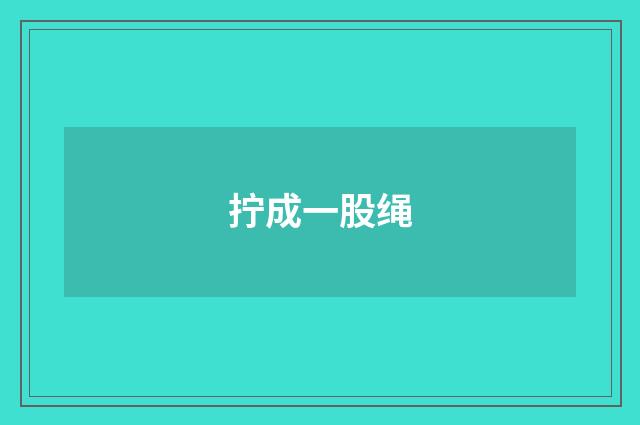 拧成一股绳
