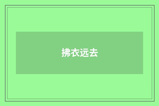 拂衣远去