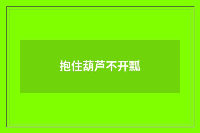 抱住葫芦不开瓢