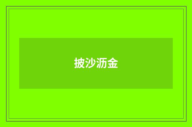 披沙沥金