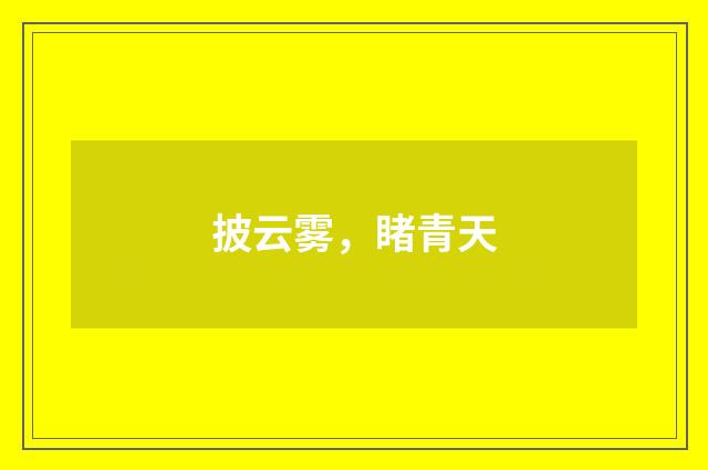 披云雾，睹青天