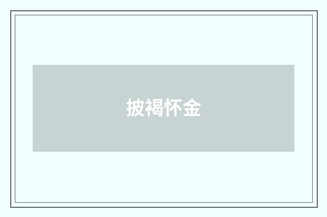 披褐怀金
