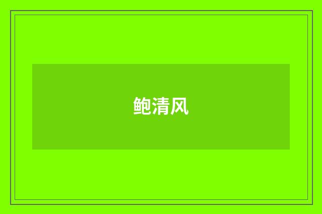 鲍清风