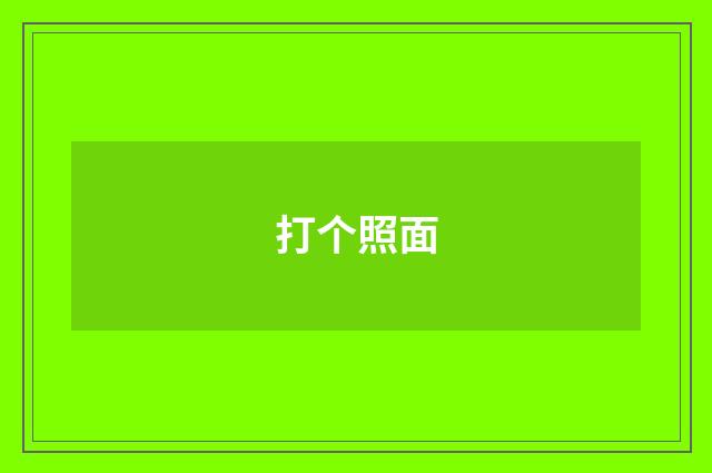 打个照面