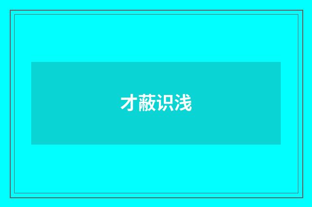 才蔽识浅
