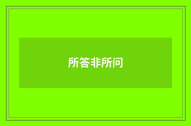 所答非所问