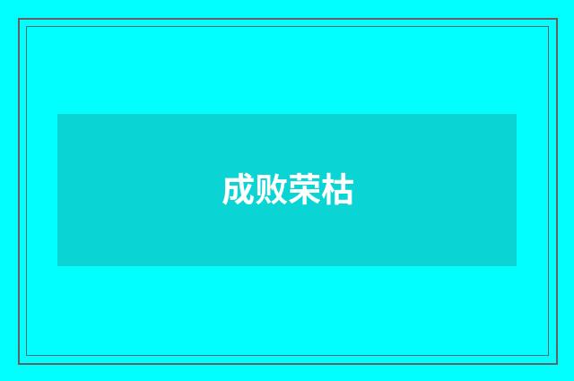 成败荣枯